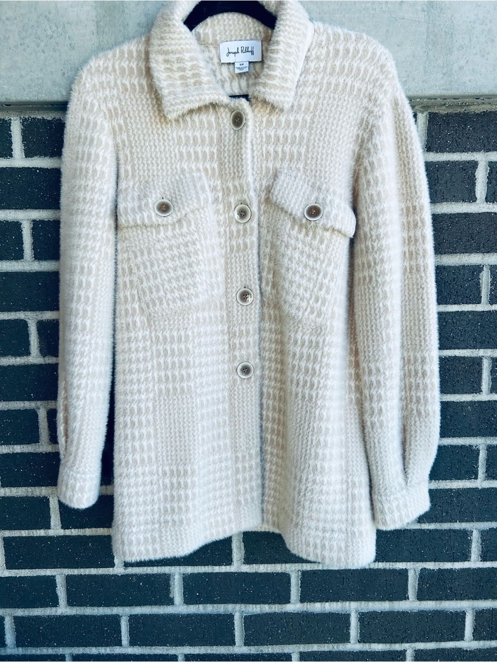 Joseph Ribkoff - Cream Textured Shacket: Size Small